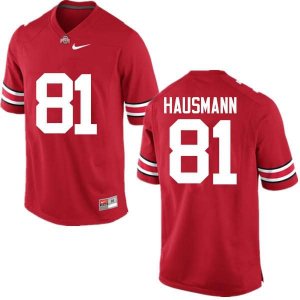 Men's Ohio State Buckeyes #81 Jake Hausmann Red Nike NCAA College Football Jersey Damping DAQ7644UH